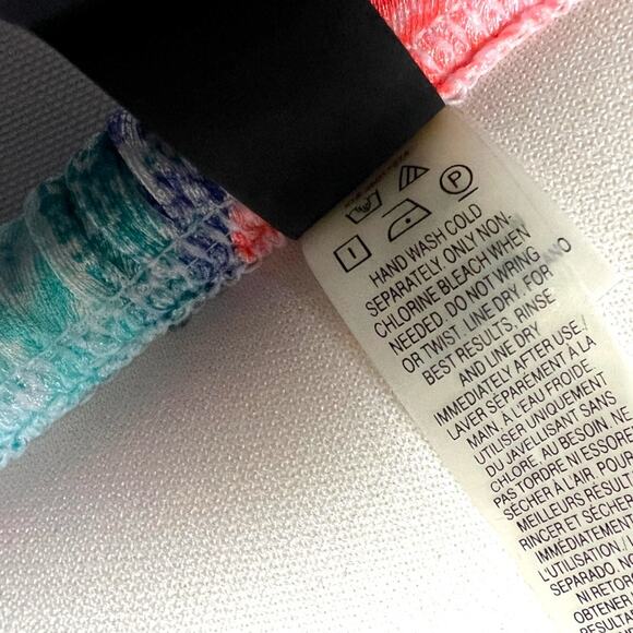 Victoria's Secret Bikini Top Padded Triangle Women's M Paisley Green Orange Blue - Picture 7 of 9